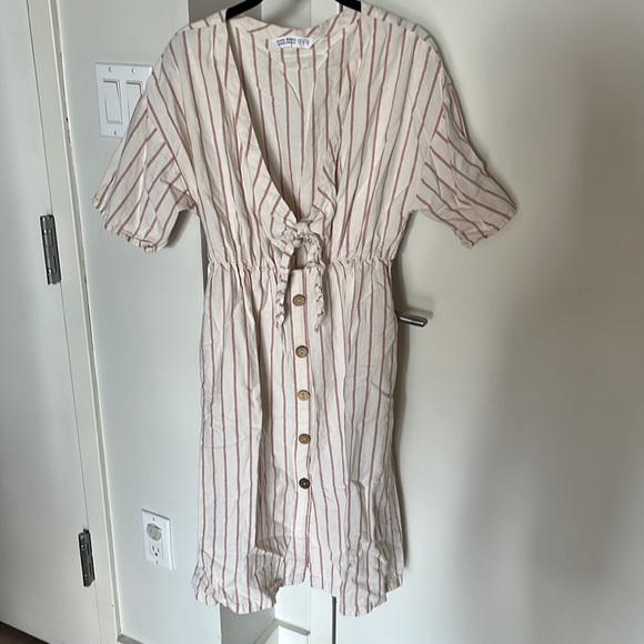 ZARA linen dress with front tie - Picture 2 of 4